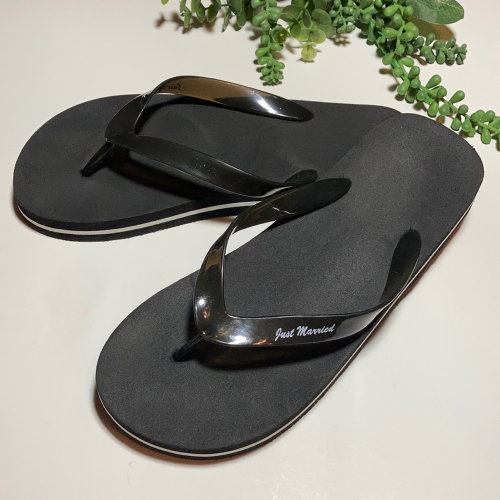 Just Married Flip Flops for the Beach